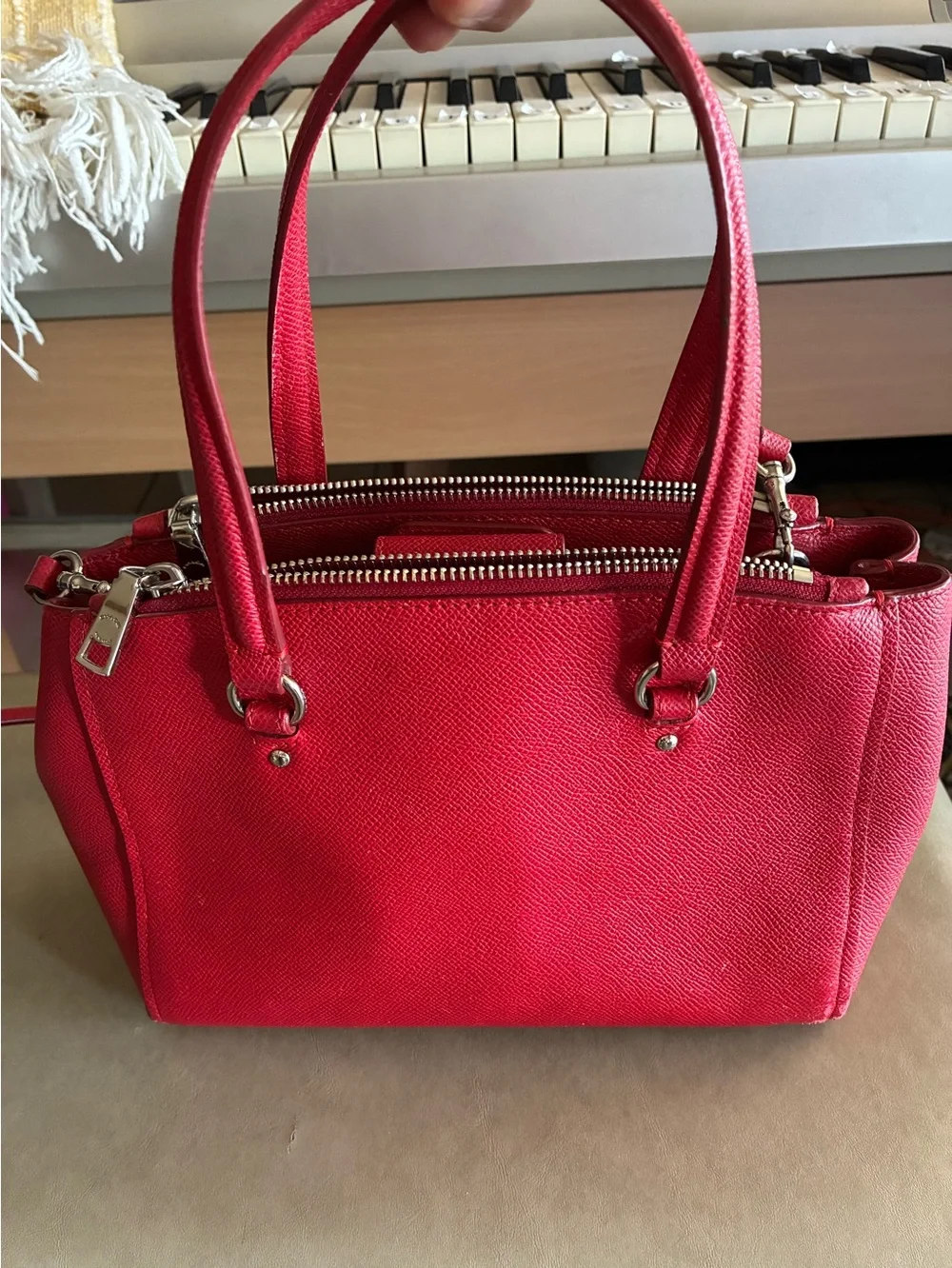 Coach Red Stanton Carryall with removable Crossbody Strap